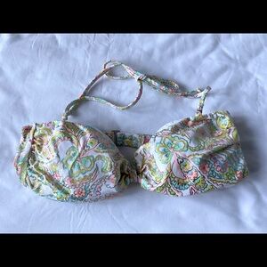 New Victoria’s Secret bikini top Bandeau Halter Swim Suit Sz M Victorias White